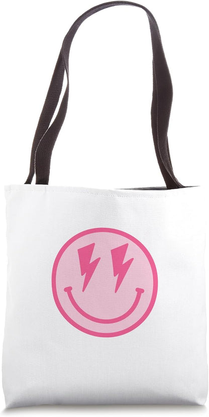 Face Cute Smile Pink Lightning Eyes Cute Happy Smiling Tote Bag