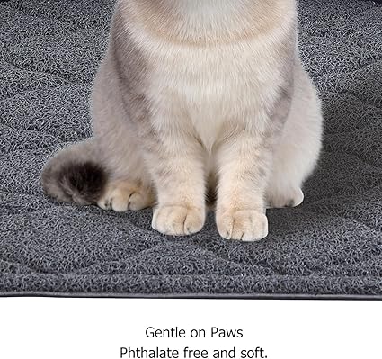 unipaws Cat Litter Trapping Mat, Litter Box Scatter Control Pad, Litter Free Floors and Urine Waterproof, Gentle on Paws, No Phthalate