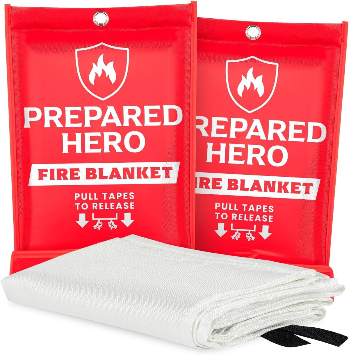 Emergency Fire Blanket - 2 Pack - Fire Suppression for Kitchen, 40” x 40” Fiberglass Fire Blanket for Home