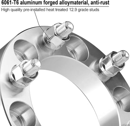 2pcs 8x6.5 to 8x180 Wheel Adapters, 1.5 Inch 8x165.1 to 8x180 Wheel Adapters 117mm Center core for 1999-2010 Silverado Sierra 2500 3500 HD with M14x1.5 Studs, Chrome