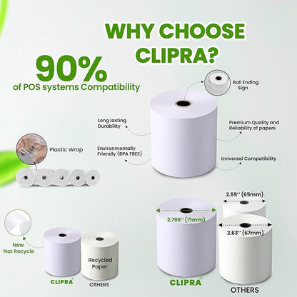 3 18 x 230 Thermal Paper Receipt Rolls (10 PACK) USA Based Brand 55 GSM - Compatible with All POS Systems, Cash Registers - BPA Free, Premium Quality Receipt Paper Rolls