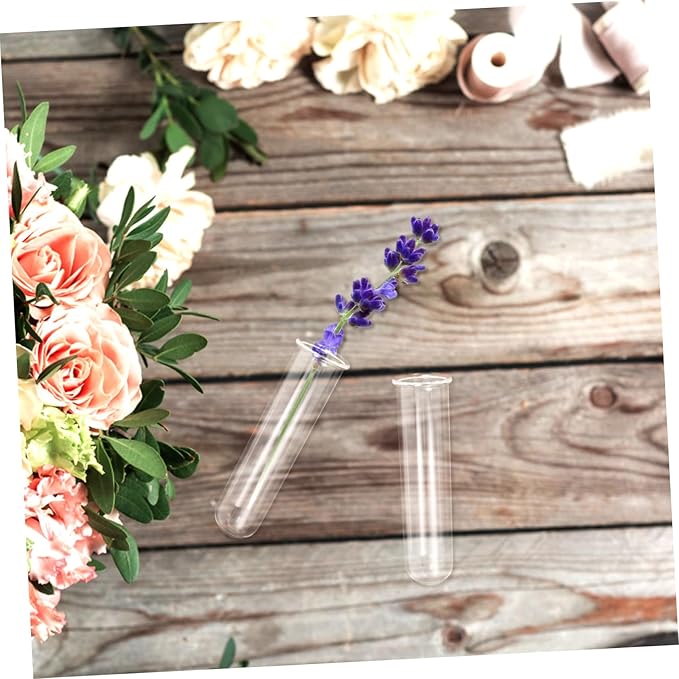 Glass Test Tube Vase for Plant Propagation 5 Pack Water Tube for Flowers Elegant Home Decor for Office Dinner Parties