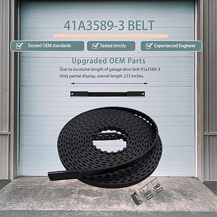 2025 Upgrade 41A3589-3 41a3589-12 Garage Door Drive Openers Belt Assembly for 7 ft Garage Door Opener Belt Length 233" Compatible with Liftmaster Chamberlain Craftsman Garage Door 5-Year QA