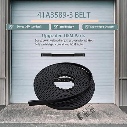 2025 Upgrade 41A3589-3 41a3589-12 Garage Door Drive Openers Belt Assembly for 7 ft Garage Door Opener Belt Length 233" Compatible with Liftmaster Chamberlain Craftsman Garage Door 5-Year QA