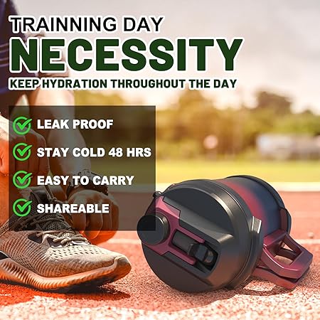 Hydraful 1 Gallon Water Jug, 128 oz Large Insulated Stainless Steel Sports Water Jug, Large Triple Wall Vacuum Insulation Water Bottle-Keeps Cold up to 48 Hrs-Sweat Proof, for Gym, Hiking  Camping