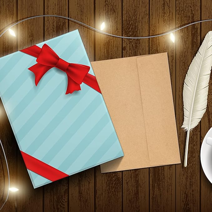 Kraft Envelopes, 50 Pack, 5 x 7 Inch, Brown Envelopes,A7 Envelopes, Card Envelopes, Kraft Paper Envelopes, Invitation Envelopes, Postcard Envelopes (Brown)