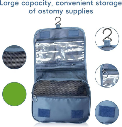 Exquisite Travel Bag for Ostomy and Colostomy Supplies - The Ultimate Choice for Post - Surgery Individuals, Featuring Hanging Setup and Stylish Covers Tailored for Women (Black)