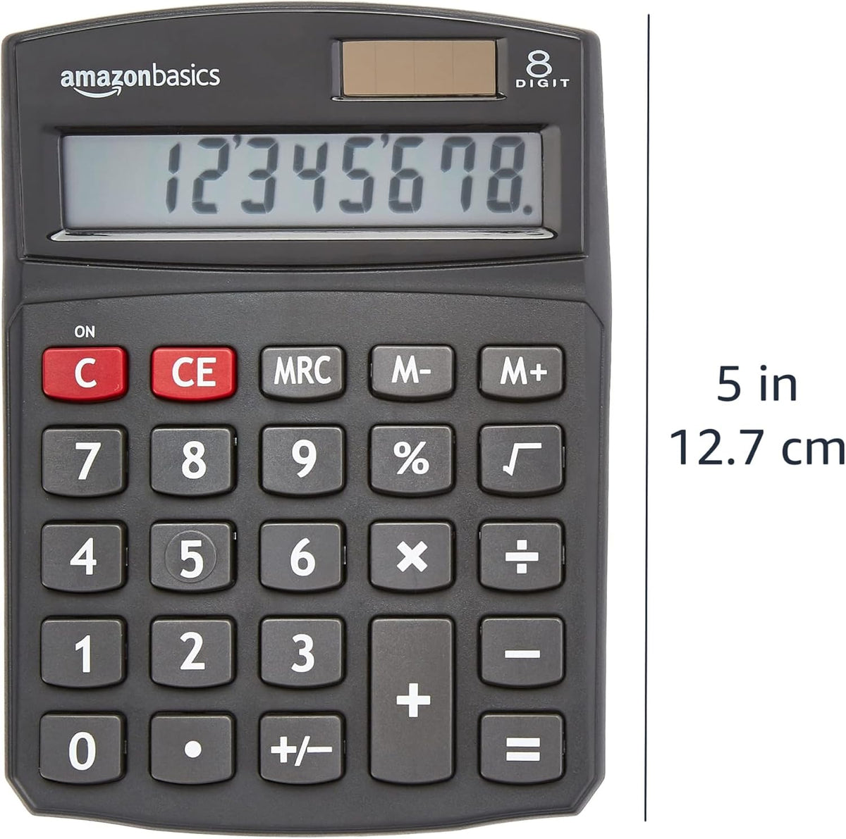 Basics LCD 8-Digit Desktop Calculator, Portable and Easy to Use, Black, 1-Pack