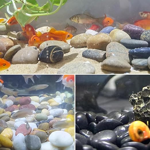 20lbs Large River Rocks for Landscaping, 3-4" Decorative Pebbles for Garden Design, Hand-Picked Smooth Stones for Fish Tank, Flower Pots, Indoor Water Fountains, Pathways, Backyard, Mixed Color