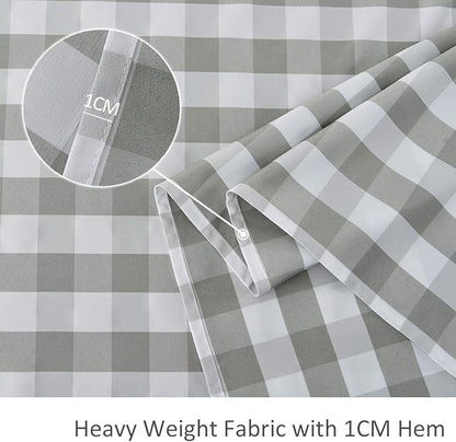 maxmill Checkered Square Tablecloth Stain Resistant Waterproof and Wrinkle Resistant Washable Heavy Weight Soft Table Cloth Gingham for Dining Room and Outdoor Use, 52 x 52 Inch Grey and White