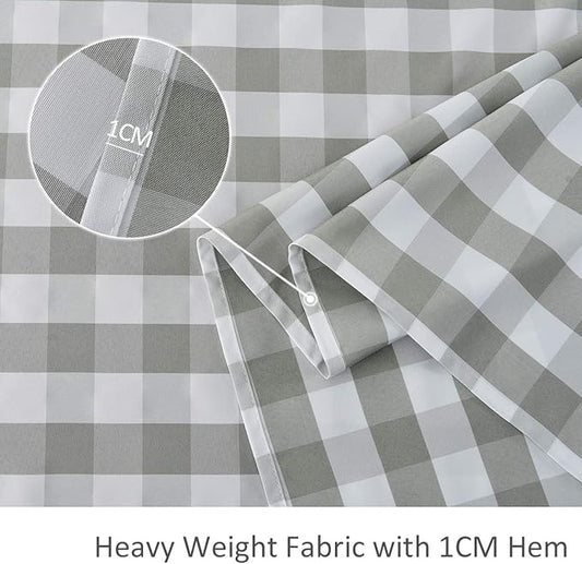 maxmill Checkered Square Tablecloth Stain Resistant Waterproof and Wrinkle Resistant Washable Heavy Weight Soft Table Cloth Gingham for Dining Room and Outdoor Use, 52 x 52 Inch Grey and White