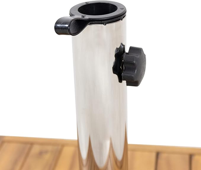 Durable Square Umbrella Stand - Fashionable Teak Appearance, Essential for Every Outdoor Living Space