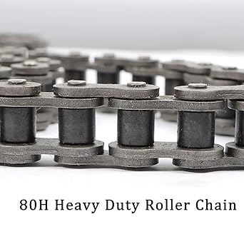 findmall 80H Heavy Duty Roller Chain 10 Feet with 1 Connecting Links, 120 Links, Carbon Steel