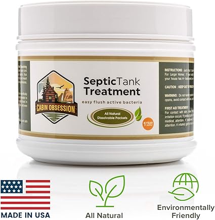 Septic Tank Treatment - 1 Year Supply of Septic Safe Dissolvable Easy Flush Live Bacteria Packets (12 Count) - Best Way to Prevent Expensive Sewage Backups - Made in USA