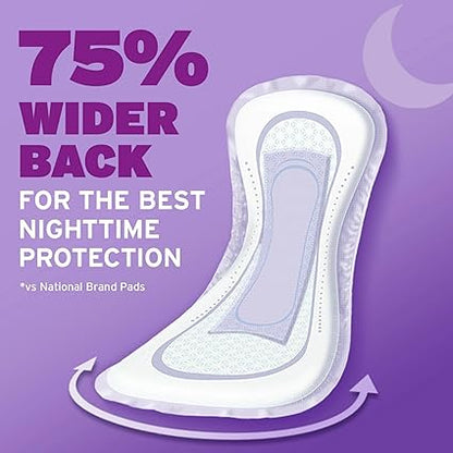 Poise Incontinence Pads  Postpartum Overnight Incontinence Pads, 8 Drop Extra Coverage, 36 Count