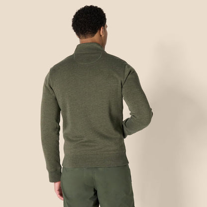 Essentials Men's Fleece Zip Up Mock Neck Sweatshirt, Midweight, Regular Fit.
