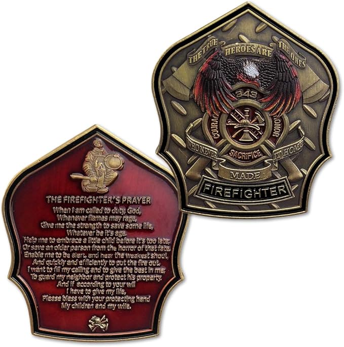Fireman Prayer Firefighter Challenge Coin
