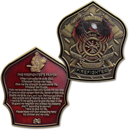 Fireman Prayer Firefighter Challenge Coin