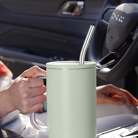 Tomorotec 30oz Straws, 11" Stainless Steel Straw 14PCS for 30oz Stanley Tumbler, 0.35"9mm Diameter Sleek Metallic Finish- 7 Straight, 7 Bent Straws  2 Brushes, Dishwasher Safe, 304 Food-Grade