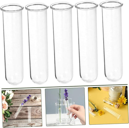 Glass Test Tube Vase for Plant Propagation 5 Pack Water Tube for Flowers Elegant Home Decor for Office Dinner Parties