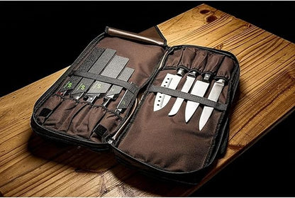 EVERPRIDE Chef Knife Bag Holds 20 Knives PLUS Large Zippered Compartment for Kitchen Tools Durable, Large Knife Bag for Chefs Professional Grade and makes a great gift!