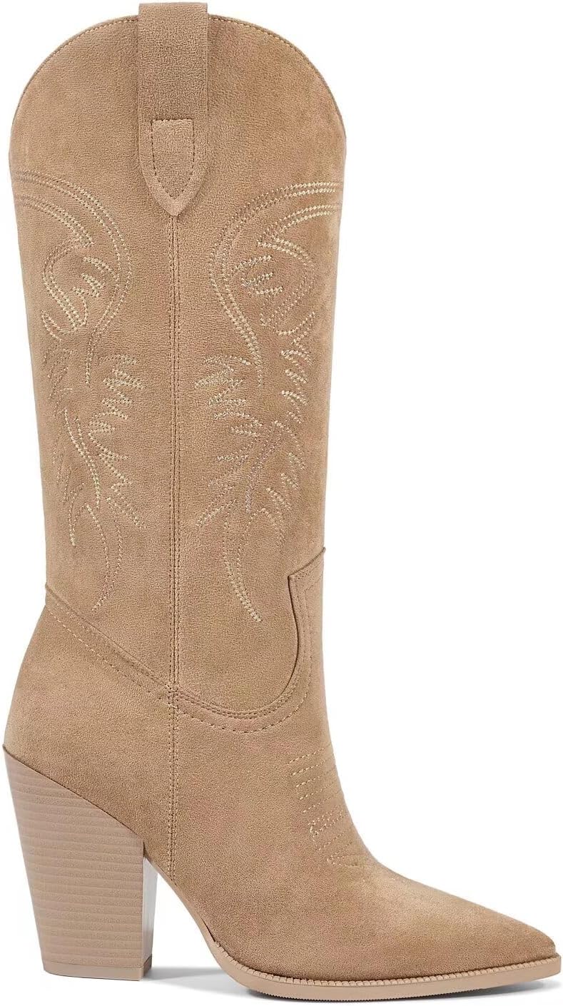 Cowboy Boots Cowgir Boots for Women, Pointed Toe Chunky Heel Western Boots