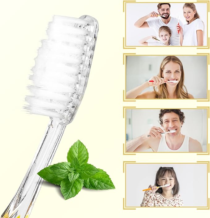 20pcs Prepasted Disposable Toothbrushes Bulk Individually Wrapped Pre Pasted Soft Bristle Tooth Brush Set Travel Toothbrushes for Homeless Gift Hotel Camping Travel