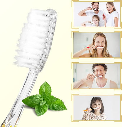 20pcs Prepasted Disposable Toothbrushes Bulk Individually Wrapped Pre Pasted Soft Bristle Tooth Brush Set Travel Toothbrushes for Homeless Gift Hotel Camping Travel