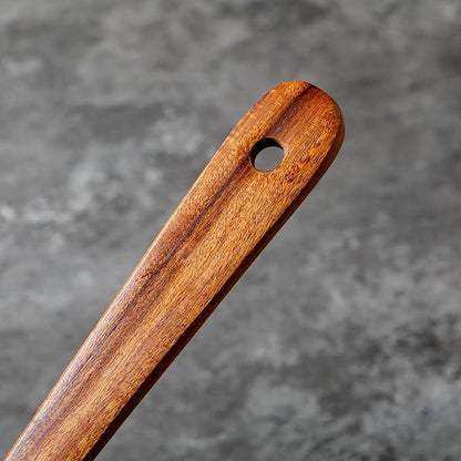 Kitchen Premium Teak Wooden Slotted Spatula-Long Handle, Flat Frying, Non-Stick Safe, Handmade, Multipurpose,Wooden Turner, Wooden Spatula for Cooking  Gifting