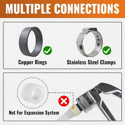 SUNGATOR 12 Inch 90 Degree Elbow PEX Fittings No Lead Brass Crimp for PEX Pipe in Plumbing Jobs (12-Pack)
