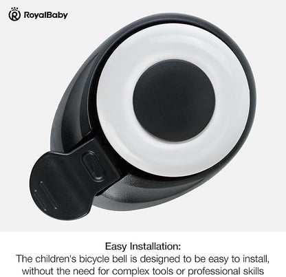 RoyalBaby Kids Bike Bell, Bicycle Accessories for Boys and Girls, Easy Installation, Black  Pink