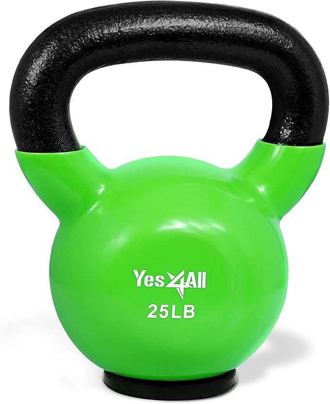 Yes4All Kettlebells Rubber Base, Kettlebell Set for Women, Strength Training Kettlebells Weights (25lb)