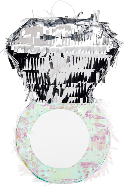 Sustainable Greetings Diamond Ring Pinata for Bridal Shower Centerpieces, Engagement Decorations, Bachelorette Party Supplies (7.2 x 7.1 x 11.0 In) - Diamond Party Decorations