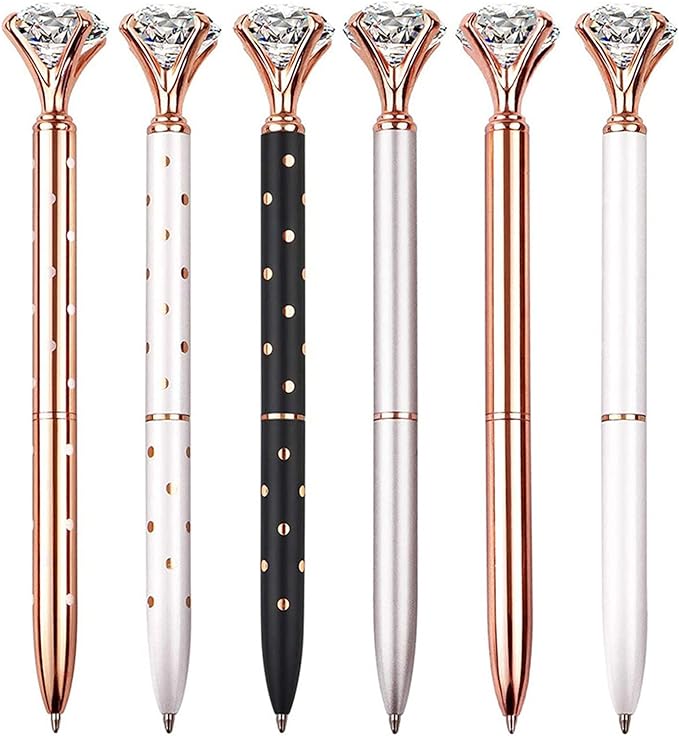 Diamond Gel Pen Korean Students Beautiful Stationery Pen Black Refills Children Student Gift Stationery Ballpoint Pens for Women for Note Taking Refillable Crystal Pen Diamond Pen with Crystal