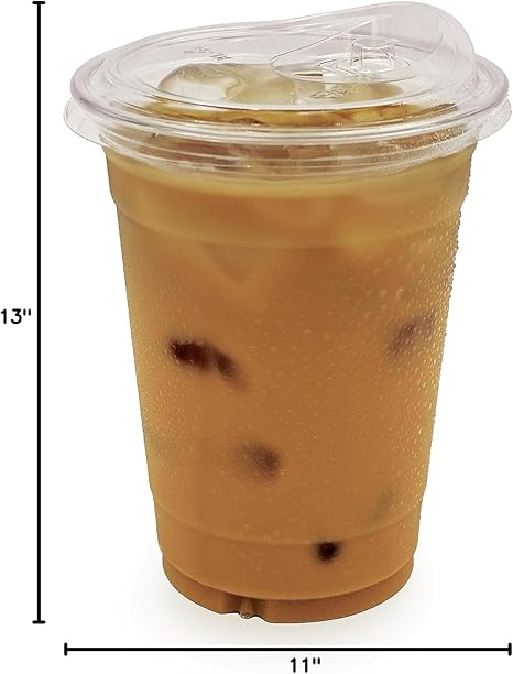 PAMI Clear 24oz Plastic Cups With Sip Lids Pack of 50 - BPA-Free Disposable Clear Cups With Strawless Lids For Cold Drinks- To-Go Cups With Lids For Iced Coffee  Tea, Smoothies, Boba, Cocktails