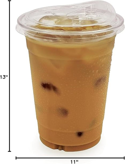 PAMI Clear 24oz Plastic Cups With Sip Lids Pack of 50 - BPA-Free Disposable Clear Cups With Strawless Lids For Cold Drinks- To-Go Cups With Lids For Iced Coffee  Tea, Smoothies, Boba, Cocktails