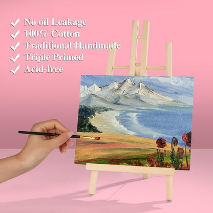 ESRICH Canvas Boards for Painting 8x10in,28 Pack Bulk Canvases for Painting - Cotton Canvas Panels for Oil, Acrylic & Watercolor Painting