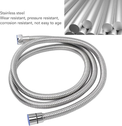 Shower Hose Extra Long Explosion Proof Shower Hose Heat Easy to Install Flexible 59 Inches for Shower (Electroplate)