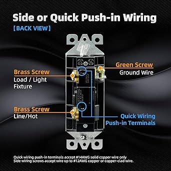 ELEGRP Matte White Single Pole Decorator Light Switch, 15Amp, 120-277V, Decorative Paddle Rocker Switch Replacement, OnOff Wall Switch, Self-Grounding, ResidentialCommercial Grade, ULCUL (10 Pack)