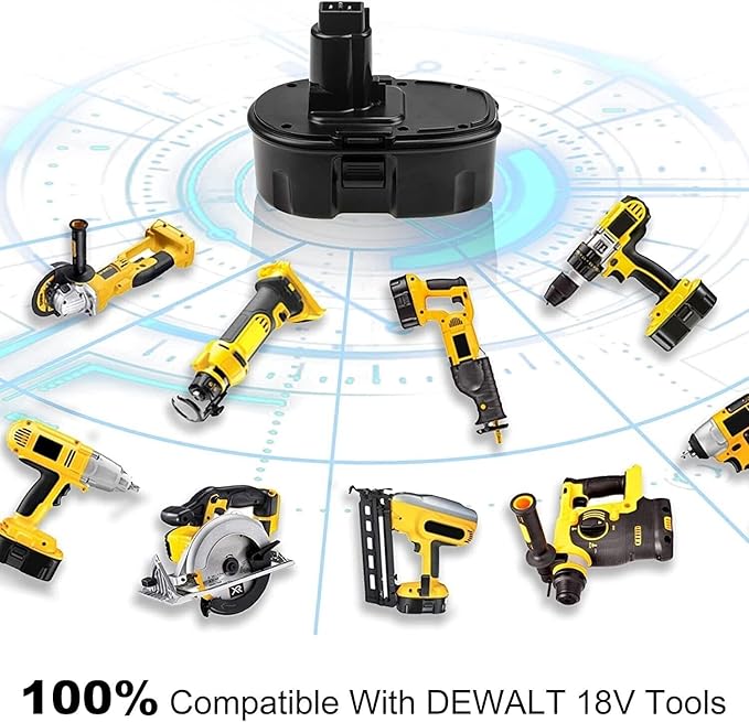 Replacement Battery for Dewalt DC385 DC390 DC759 DW936 DW938 DW056 DC970 DC988 DC618 DC825B DC925 DW059 DW908 DW919 DW988 DW989 DW995 DW997 DW960