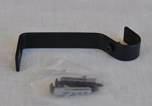 Urbanest Set of 2 Non-Adjustable Bracket for 34" and 58" Curtain Drapery Rod, Black
