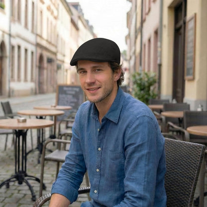 Men's Flat Cap Summer Straw Weave Linen-Like Cotton Newsboy Hats Breathable Gatsby Irish Cabbie Ivy Cap