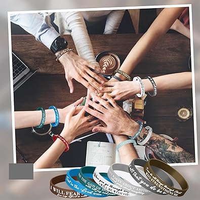 Bible Verses Bracelets Bulk Scripture Silicone Wristbands Inspirational Motivational Quote Rubber Wristbands Christian Bracelets for Women Men Easter Carnival Party Favors