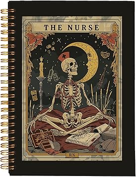 Wheatwin Nurse Notebook, Nursing Notebook, Nurse Gifts for Women, Nurse Appreciation Gifts, Gothic Nurse Supplies Hardcover Spiral Notebook 5.5x8.3