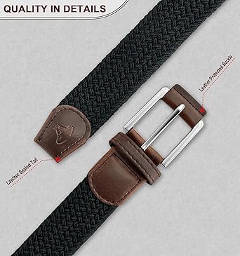 BULLIANT Stretch Belt Men,Mens Gift Woven Braided Web Belt 1 38 for Golf Casual Pants Shirts Jeans