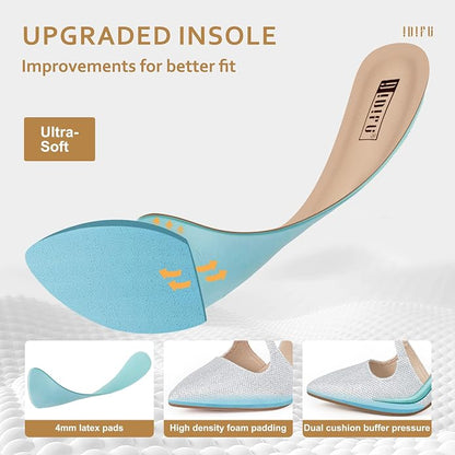 IDIFU Women's IN4 Chunky High Heels Pumps Closed Toe Block Strappy Heels | Prom Wedding Party Office Work Formal Pointed Toe Dress Shoes for Women