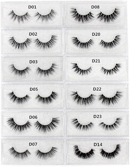 False Eyelashes 3D Eyelashes Luxury Handmade Lashes Natural Long Eye Lashes Fluffy False Lash Eye Popular Eyelashes D21 - (Color: D21)