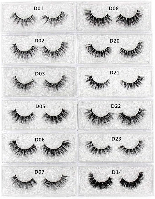 False Eyelashes 3D Eyelashes Luxury Handmade Lashes Natural Long Eye Lashes Fluffy False Lash Eye Popular Eyelashes D21 - (Color: D21)