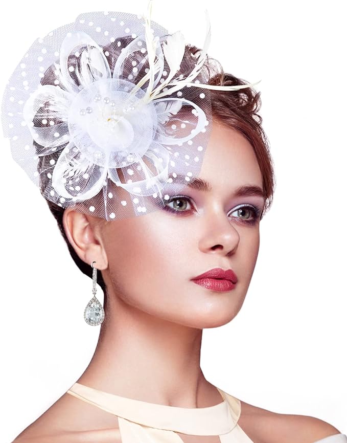 Fascinators for Women Kentucky Derby Hats,Tea Party Hat Headband Hair Clip for Wedding Cocktail