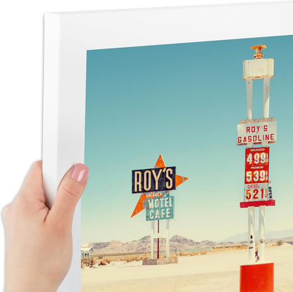 ArtToFrames 12x34 Inch White Picture Frame, This 1.25 Inch Custom Poster Frame is Soft White - Comes with Economy Acrylic and Corrugated Backing (2WOM5179-12x34)